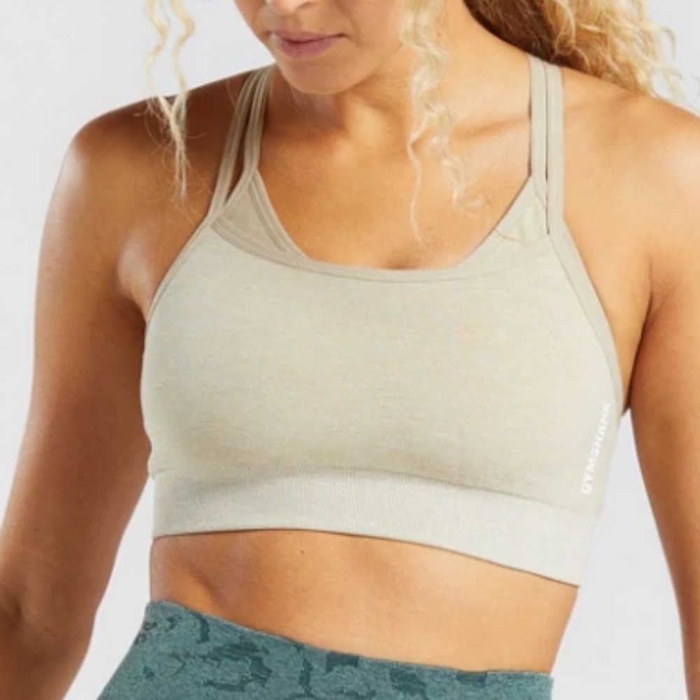 Gymshark Adapt Marl Seamless sports bra in nude